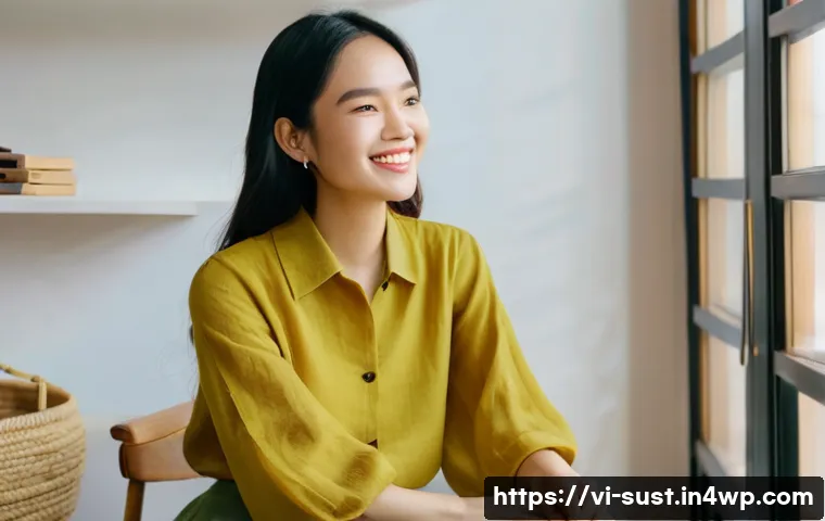 지속 가능한 패션 소비를 위한 온라인 플랫폼 - **Prompt:** A stylish Vietnamese Gen Z woman, mid-20s, with a radiant smile, comfortably seated in a...