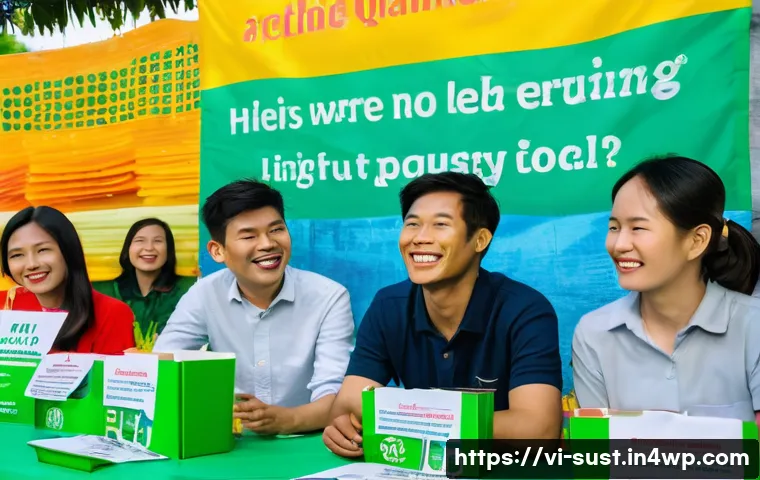 지속 가능한 소비를 위한 고객 관계 관리 - A vibrant community workshop scene in Vietnam focused on sustainable living, featuring diverse Vietn...