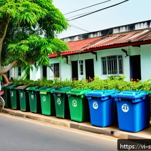Home 17 지속 가능한 소비를 위한 정부 정책 분석 - A vibrant Vietnamese urban community participating in sustainable waste management activities, featu...
